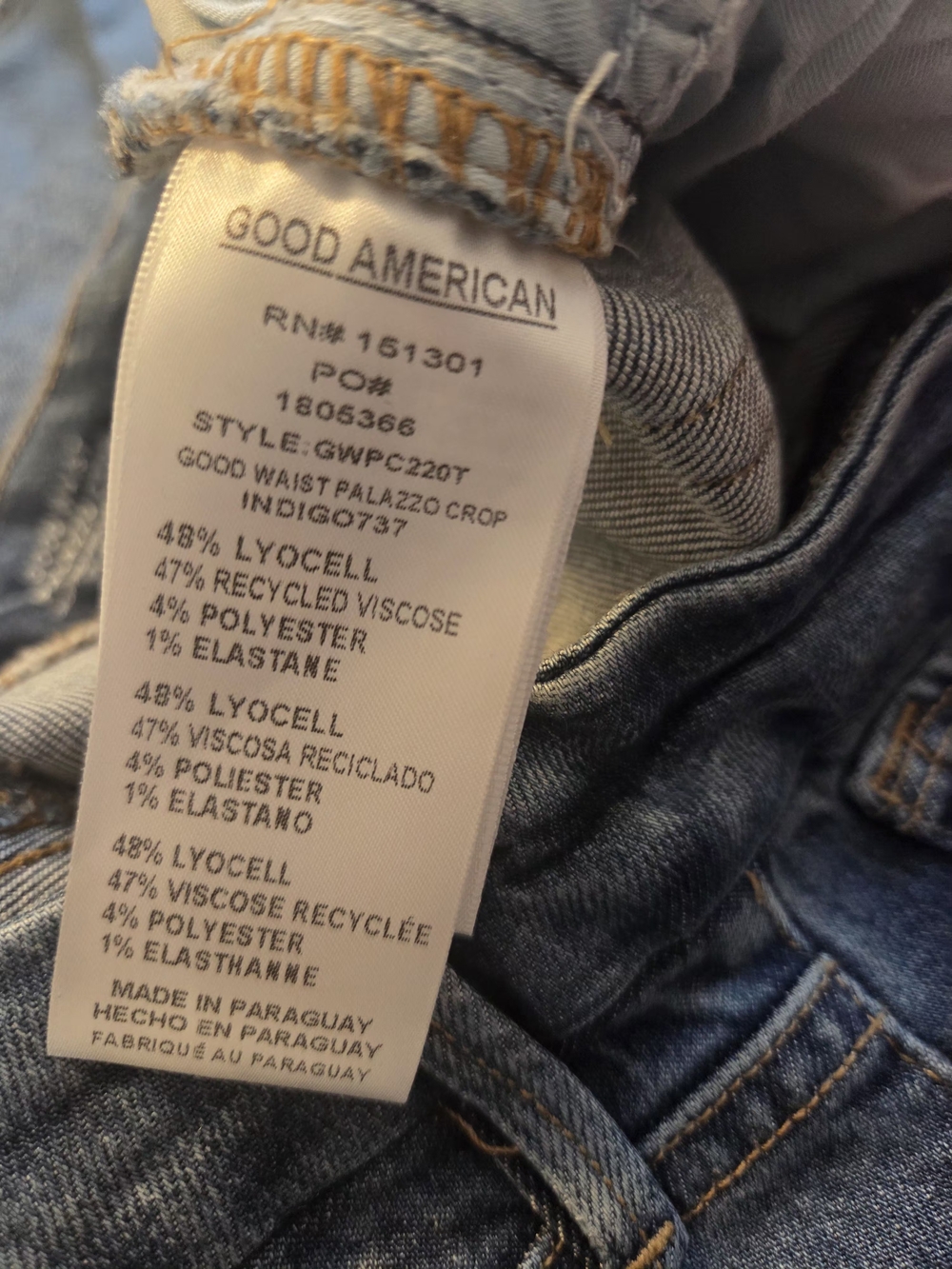 Good American good waist palazzo jeans #28 - Picture 10 of 10
